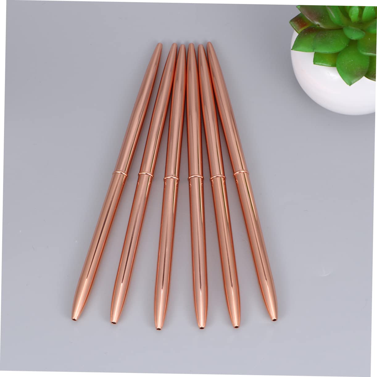 6pezzi Penna Sfera in Metallo Leggero Doppia Testa Rotante e Inchiostro Blu per Materiale Scolastico e Ufficio in Colore Rosa e Durata per Uso Quotidiano