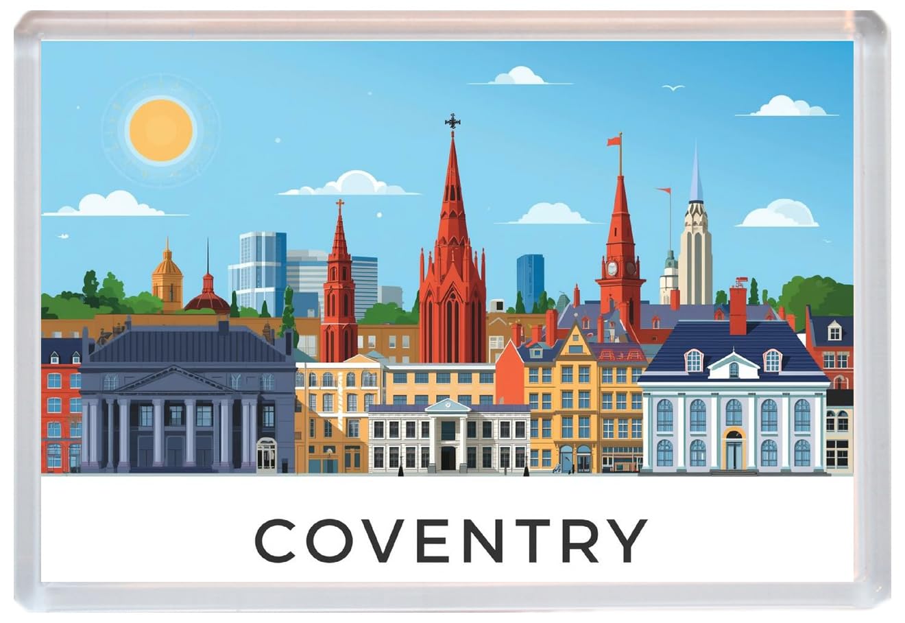 Baked Bean Store Multicolor Coventry - Warwickshire - Jumbo Artistic Fridge Magnet 96 X 67Mm Bbsfhm3412