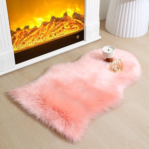 Miniatura 195 de Alfombra de piel sintética esponjosa de piel de oveja blanca, 4 x 6 pies, ultra suave, para dormitorio, mesita de noche, sala de estar, guardería