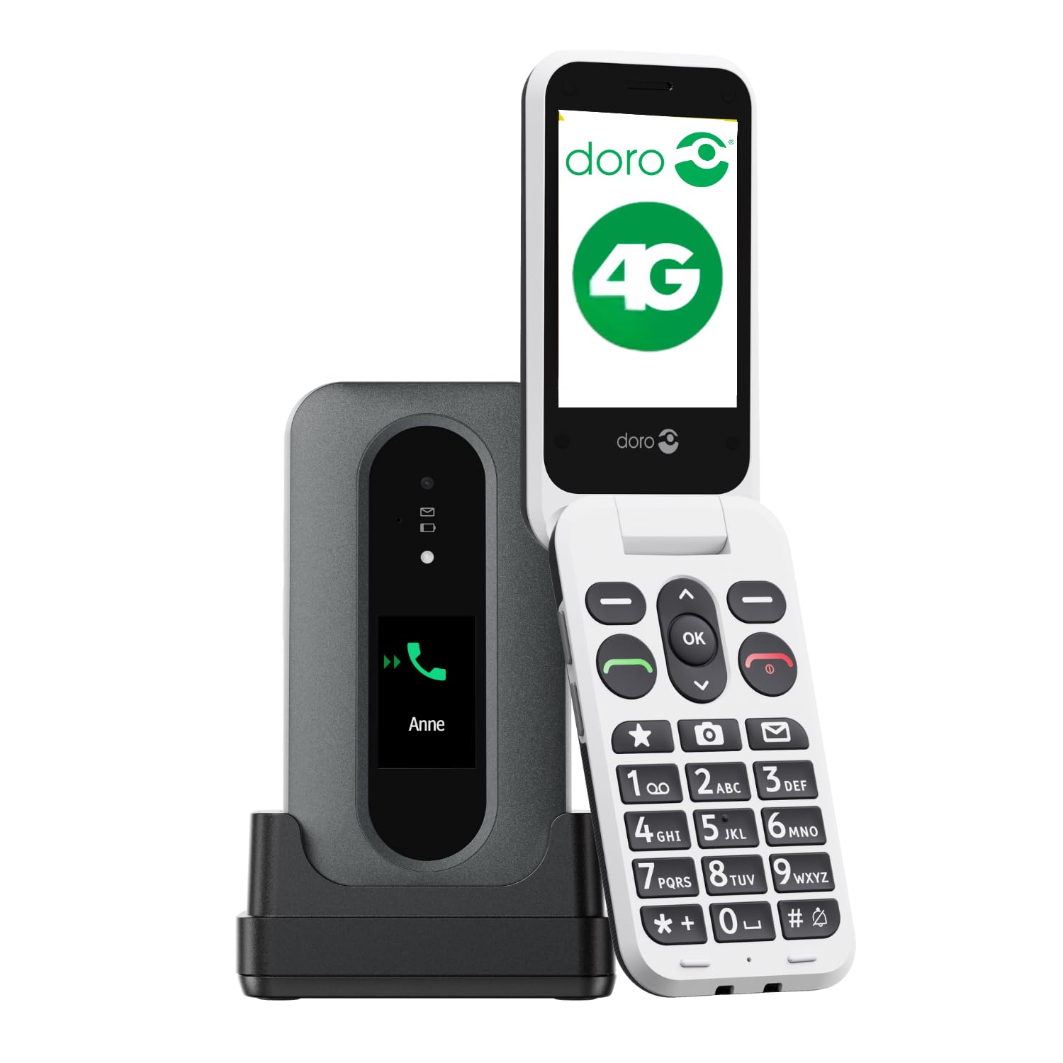 Telefono movil doro leva l30 - 2.8pulgadas - 4g - grafito - blanco