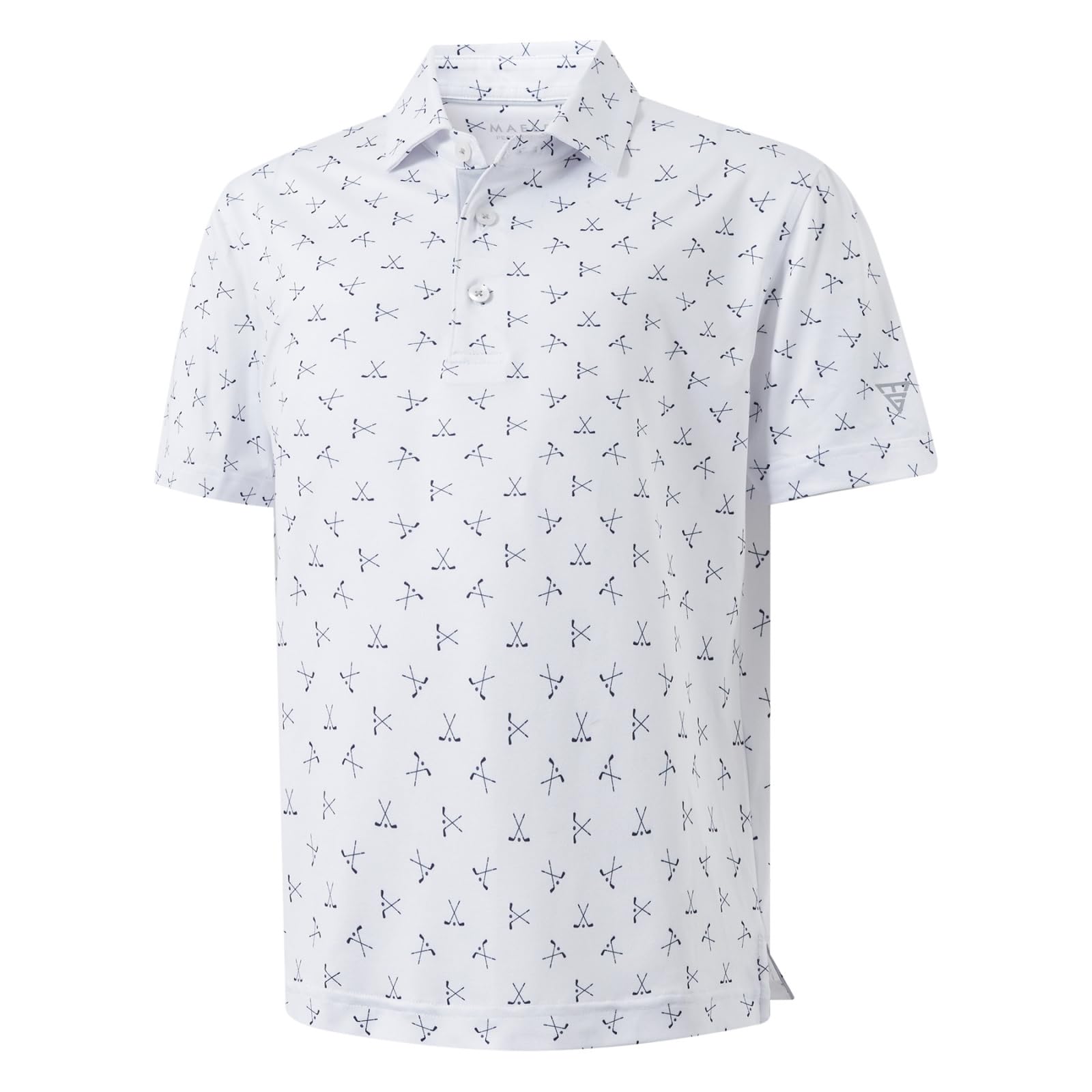 M MAELREG Boys Polo Shirts Funny Print Stretch Lightweight Short Sleeve Casual Collared Golf Shirts for Boys with