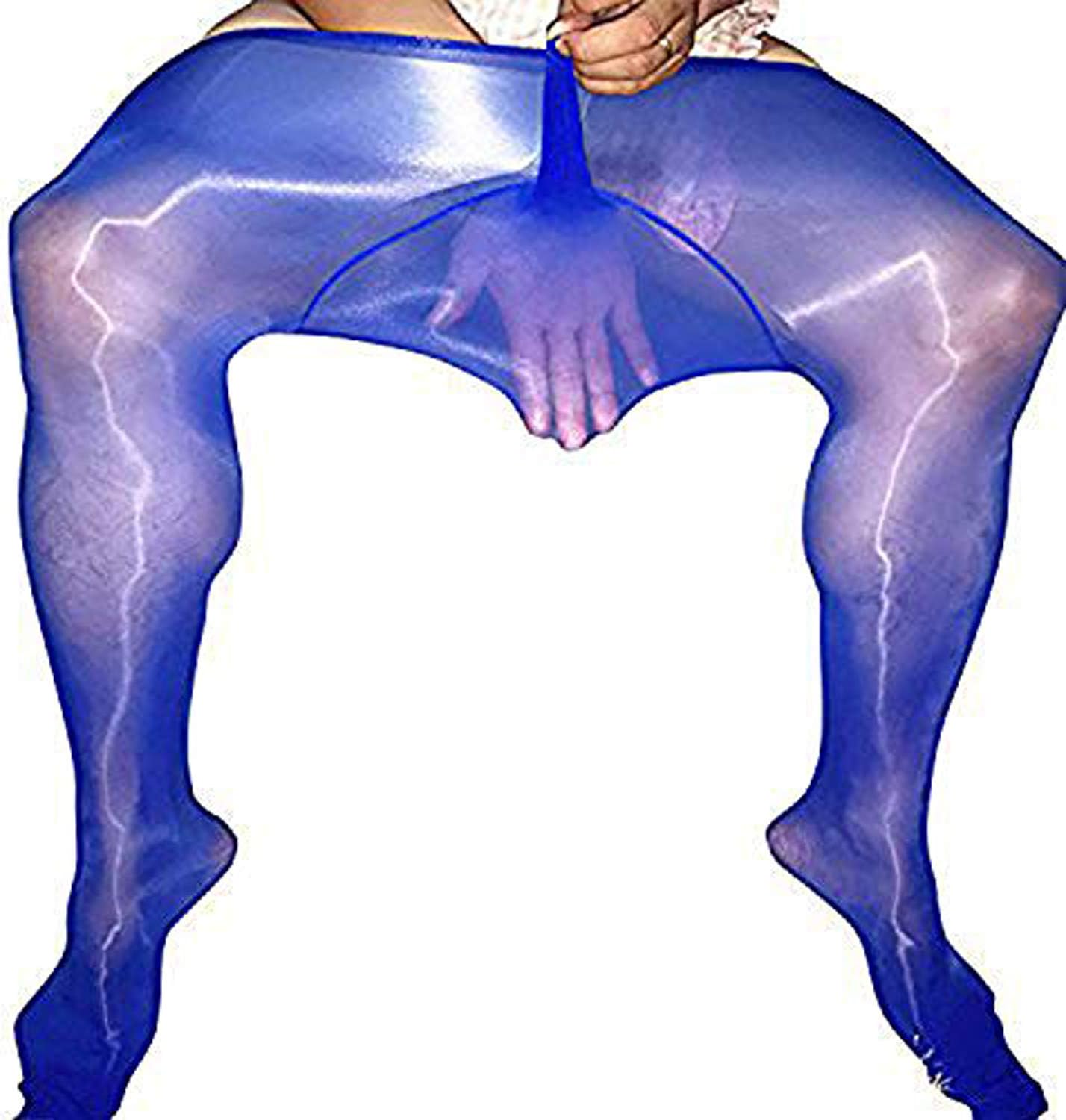 HIMEALAVO Men's Sexy jj Set of Oil Bright Pantyhose Ice Silk Stockings god Pants