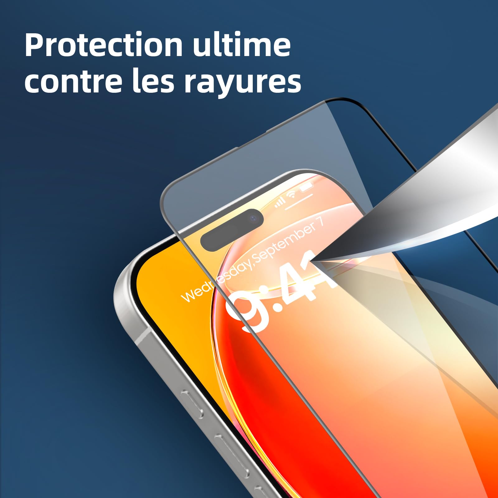 NEW'C 3 Sztuki, Pełny Pokrycie Ochraniacz Ekranu dla iPhone 16 Pro 6,3 cala [Automatyczna Instalacja], Czarna Krawędź, Folia ochronna ze szkła hartowanego, odporność na zarysowania