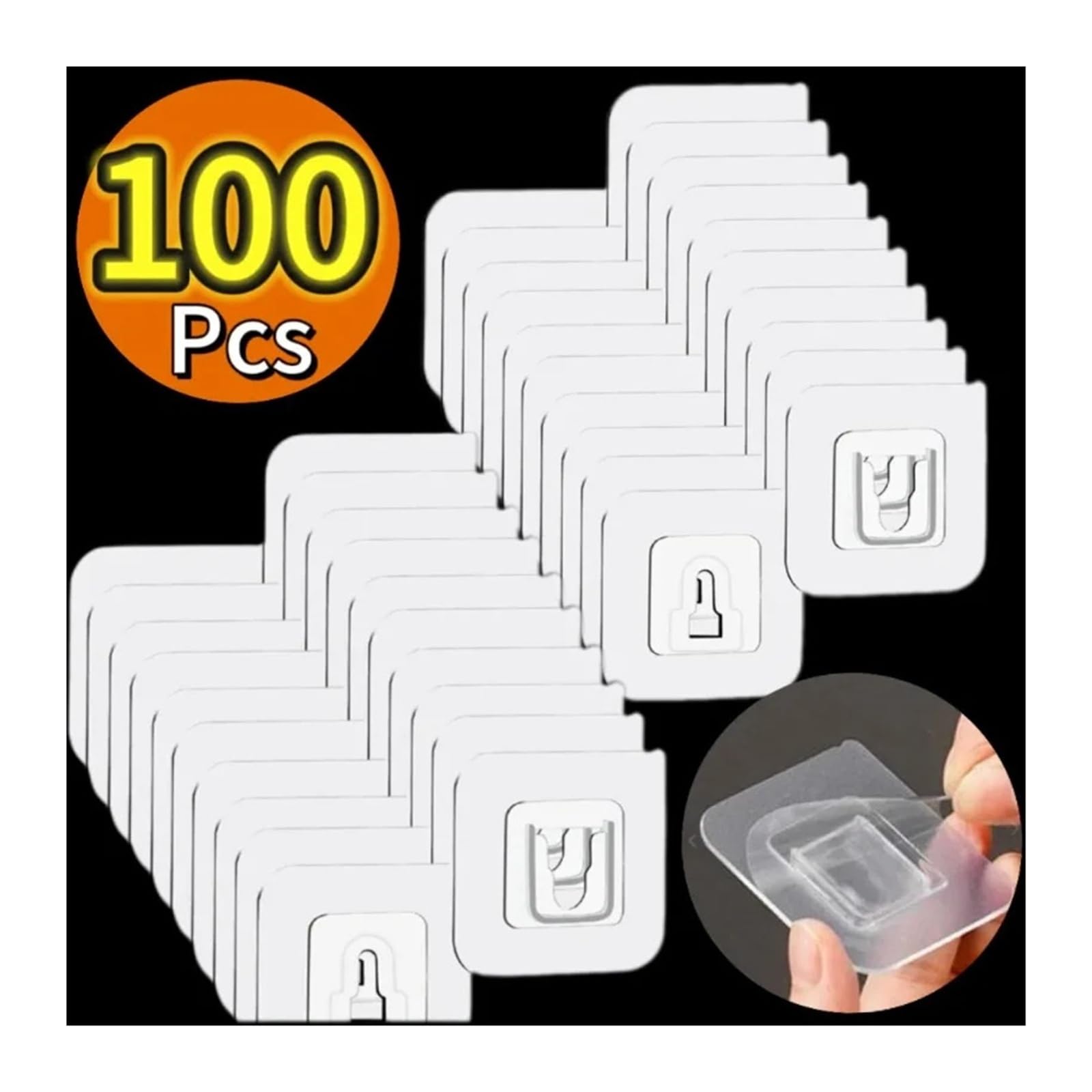 10-200 Ganchos de Doble Cara Adhesivo Fuerte Gancho de Pared Transparente sin Rastro for Cocina Dormitorio Soporte de Almacenamiento Enchufe Colgador