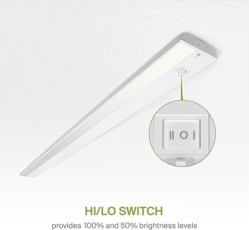 Miniatura 4 de ASD Iluminación LED para debajo del gabinete de 48 pulgadas, instalación cableada o enchufable, 2700 K3000 K4000 K, interruptor de altabajo,