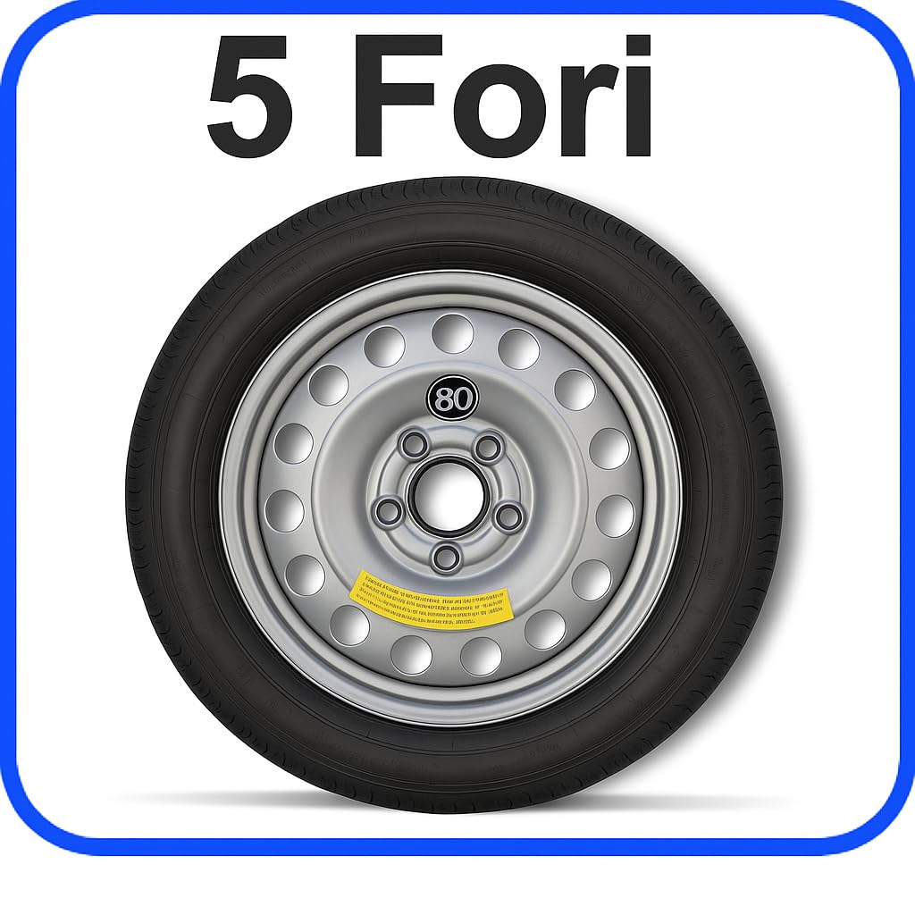 Ruotino di scorta Compatibile per Dacia Duster 18 pollici 5 fori con Cric e Chiave