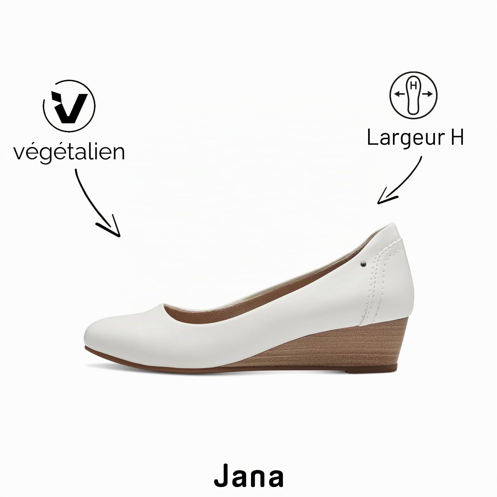 Jana Escarpins Femme à Talon compensé Vegan
