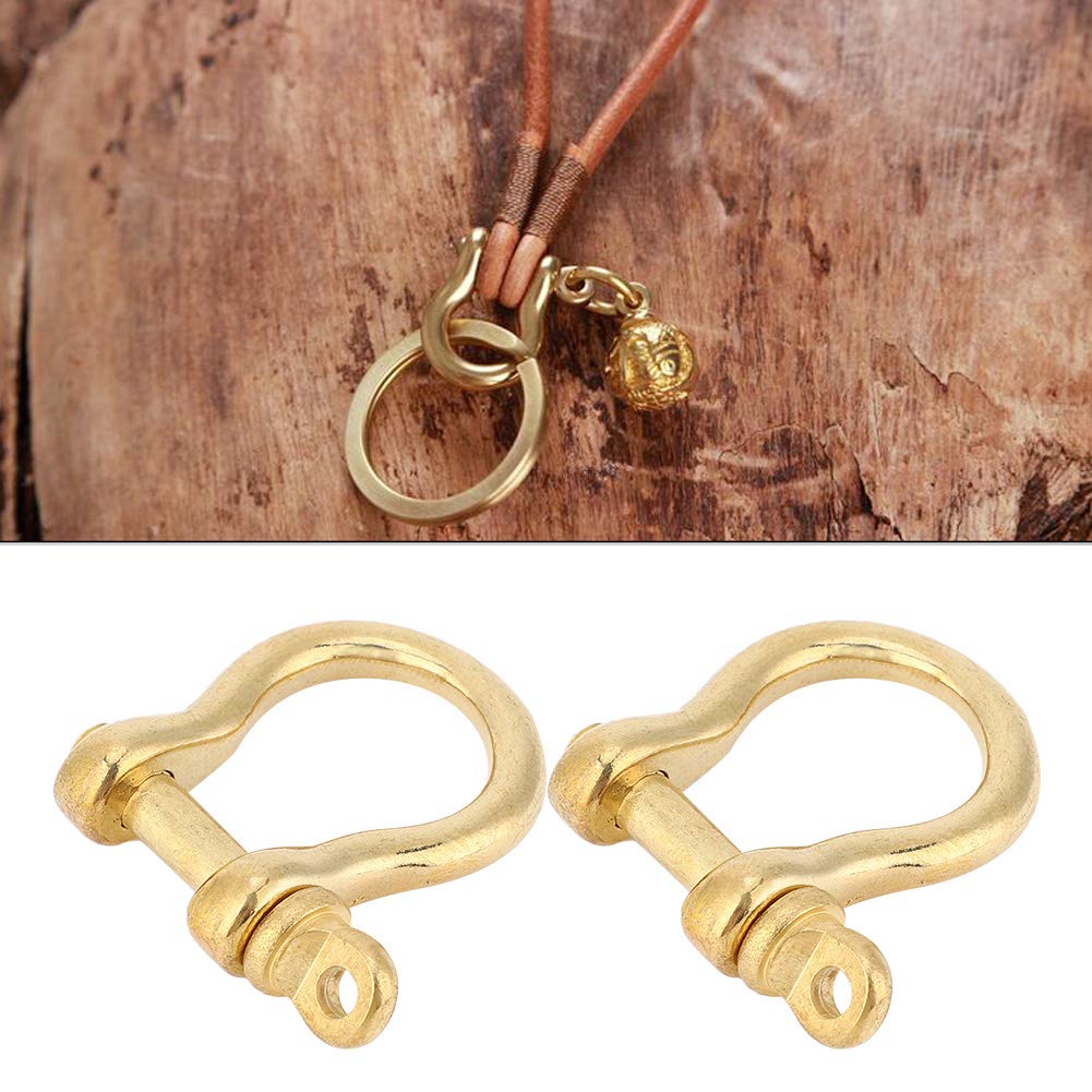 Mousquetons En Laiton Robustes - Boucle En U Dorée - Pour Hamac, Escalade, Porte-clés - 2 Pièces - 3