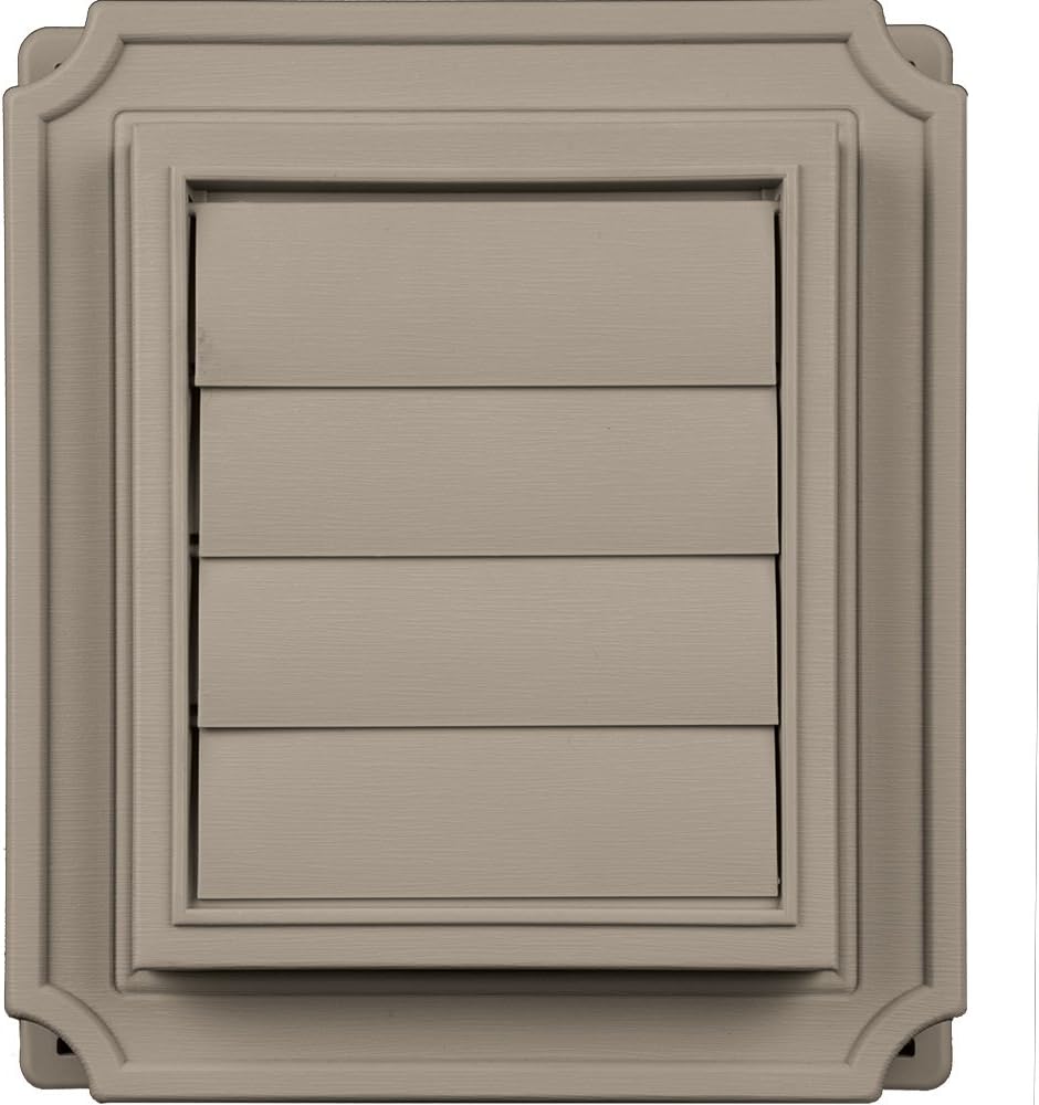 Builders Edge 140167079016 Insulated Siding Scalloped Ring Exhaust Vent 016, Gray
