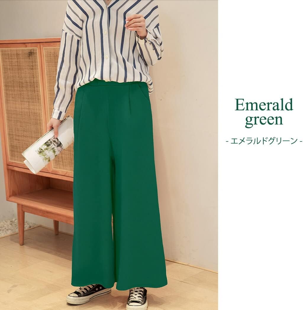 [Teddy] ガウチョパンツ 裏起毛 秋冬 ワイドパンツ レディース 無地 ボア スウェット p072