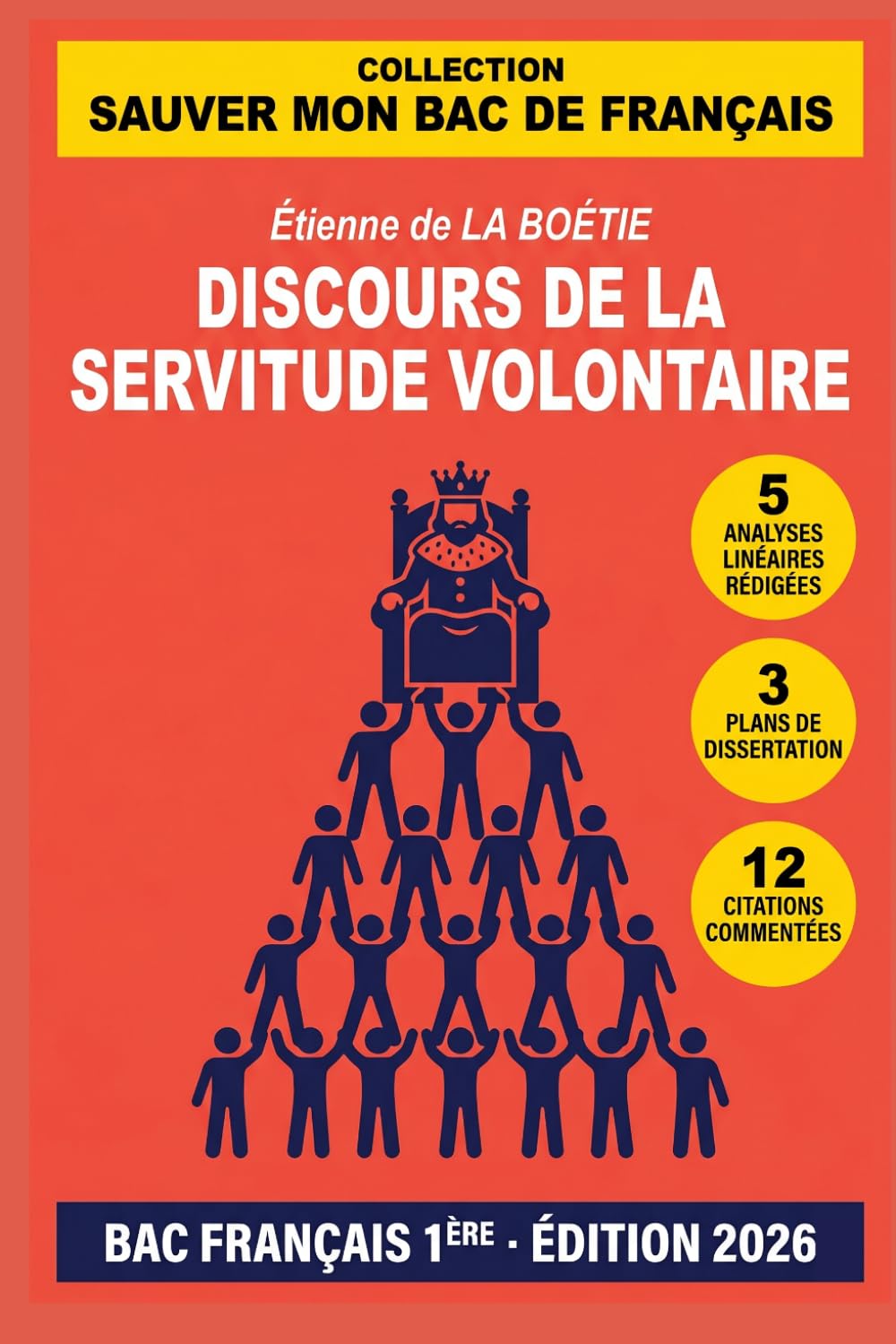Discours de la servitude volontaire – La Boétie: 5 Analyses linéaires rédigées, 12 Citations commentées, 3 Plans de dissertation – Parcours Individu et pouvoir – BAC Français Première