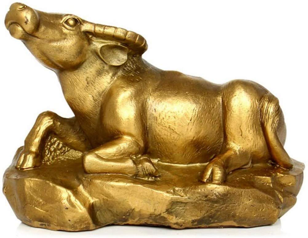 Wół rzeźba artystyczna chiński zodiak statua bydła figurka zwierzątko sztuka z mosiądzu i rękodzieło dekoracja domu Feng Shui