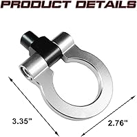 Vista 4 de Xotic Tech Sports Track Racing Style CNC - Anillo de gancho de remolque de aluminio compatible con Volkswagen Jetta MK6 2011-2018 6th (plateado)