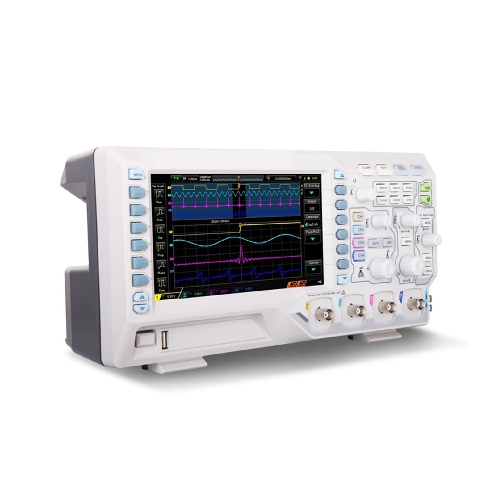 Osciloscopio digital con pantalla de 7" 50MHz 4 canales analógicos Tasa de muestreo 1GSa/s 24 Memoria Profundidad Forma de onda Almacenamiento Reproducción,De larga duración