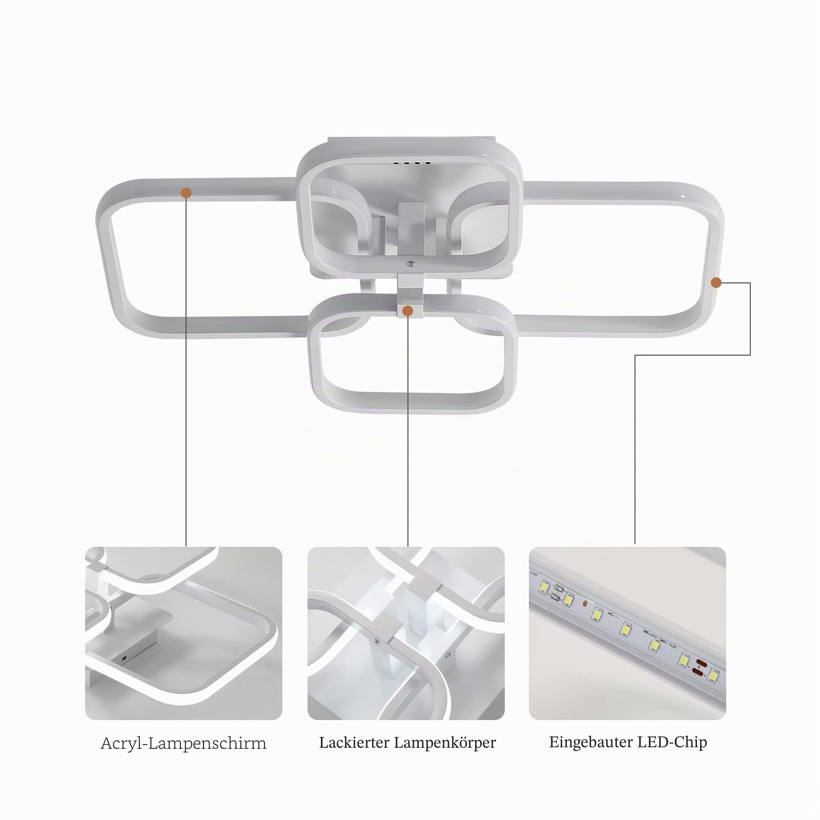 LED Deckenleuchte, Moderne Deckenleuchte 60W 6750 Lumen, Deckenleuchte 6500K für Wohnzimmer, Küche, Schlafzimmer
