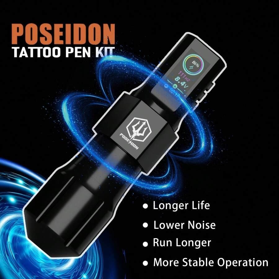 Tattoo Kit Tattoo Pen With 20Pcs Tattoo Cartridge And Wireless Power, Tattoo Pen Kit With Digital LED Display, Tattoo Machine Tattoo Supplies For Artist