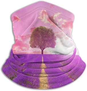 VVGETE Face Scarf Special Lavender Fields Cozy Soft Multifunctional Unique Activities Headwear Breathable Bandana Sports Work 25X30Cm Neck Gaiter Hiking Seamless Camping Unisex Outdoors