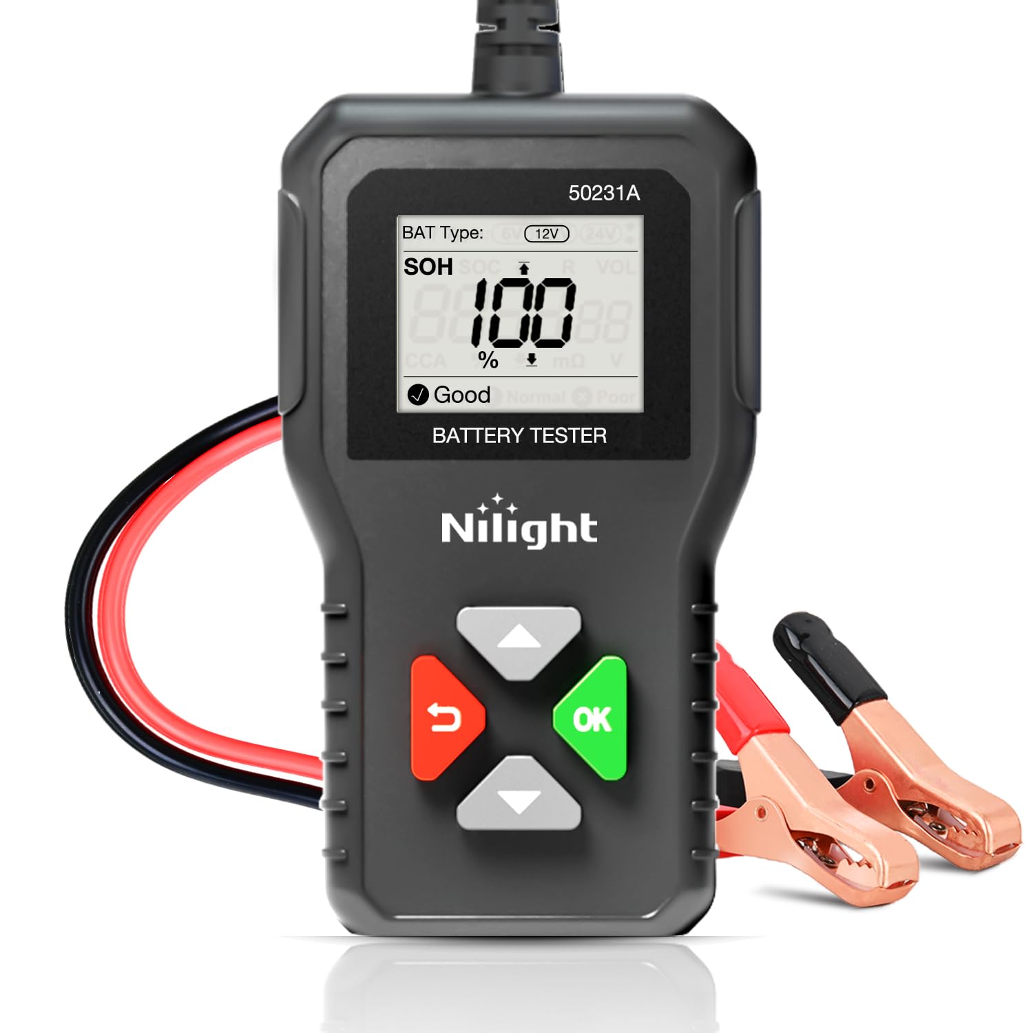 Nilight Car Battery Tester 6V/12V/24V Accurate Digital Auto Analyzer