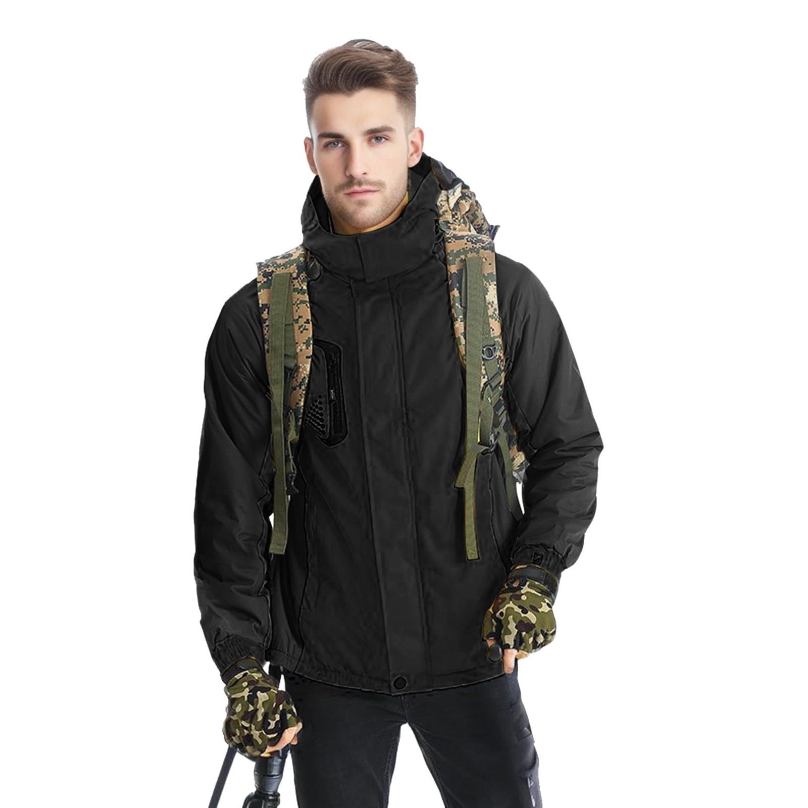 Generisch Leichte Steppjacke Damen Herrenjacke, farblich abgestimmt, mit, winddicht, mehrere Taschen, multifunktionale Paarjacke