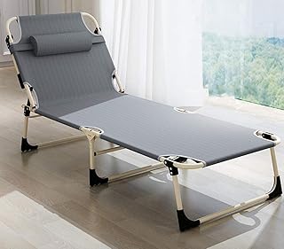 Homeway Tumbona gris para tomar el sol, con sombrilla 194 x 68 x 35 cm, gris