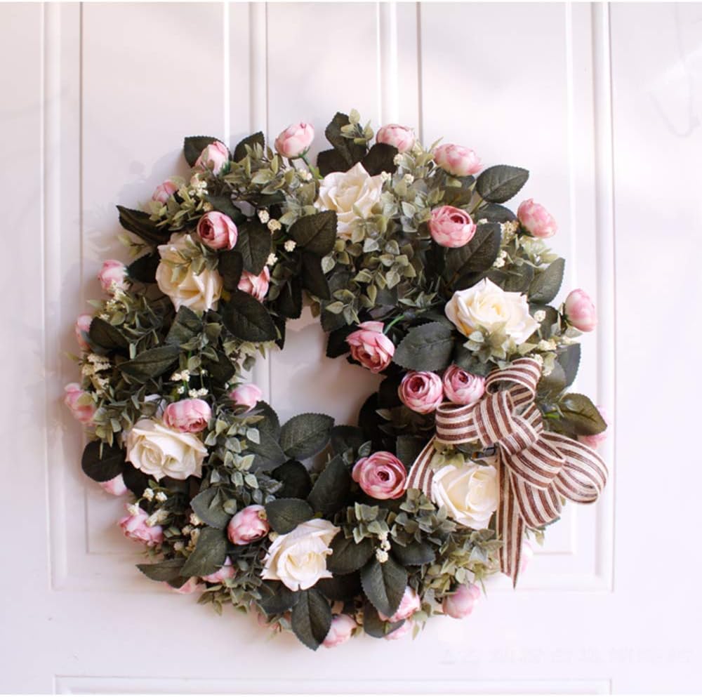 corona di fiori all'aperto per finestre