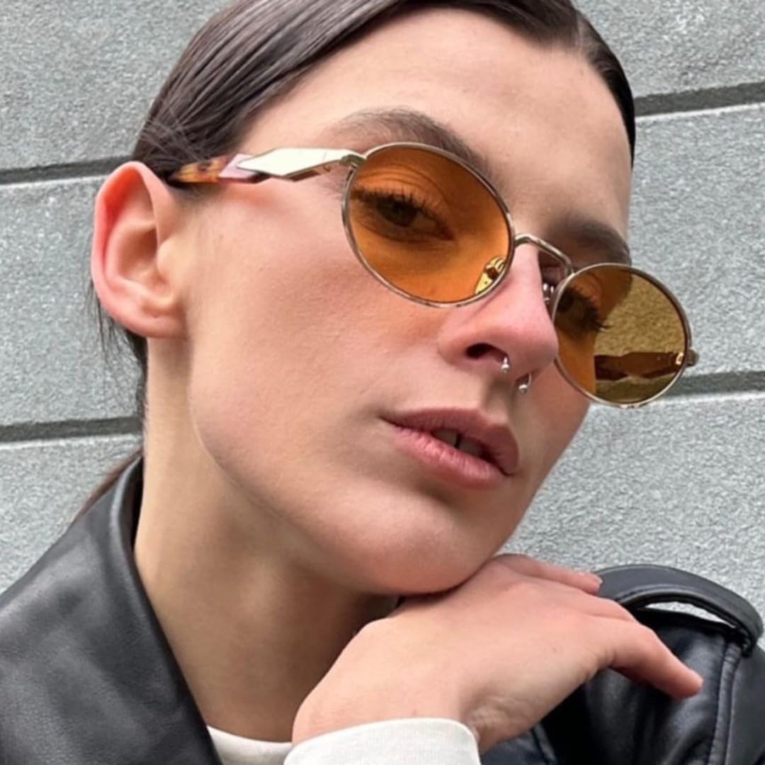 Gafas de sol ovaladas estilo punk retro para mujer y hombre, para conducir al aire libre, con protección UV400