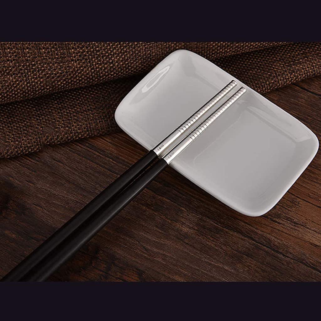 FAMMIX Palillos de madera plateados de lujo, reutilizables, de madera natural de alta calidad, aptos para lavavajillas, palillos chinos japoneses antideslizantes para fideos de arroz de sushi, color
