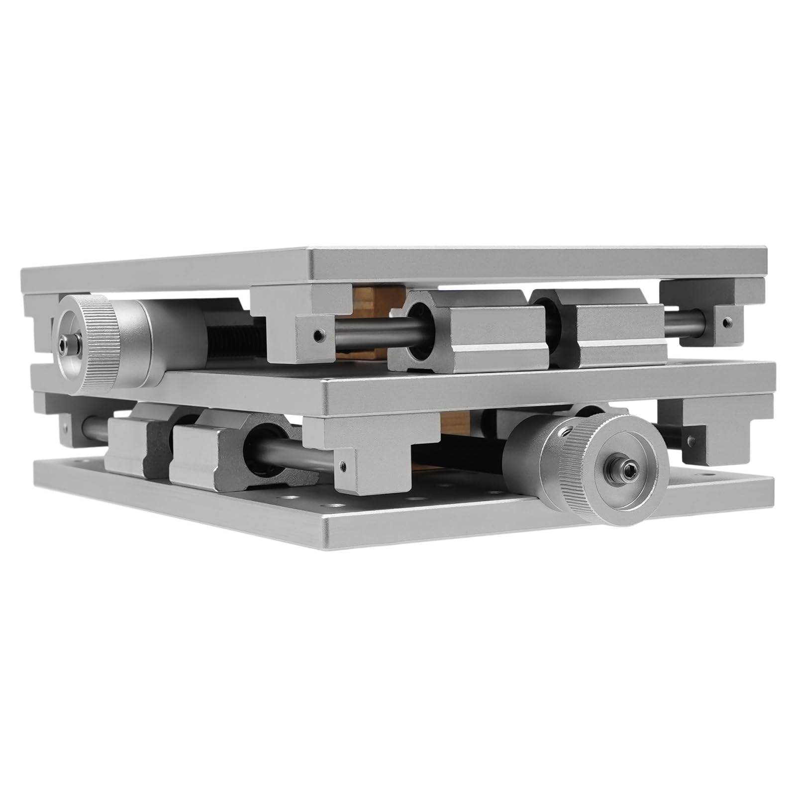 Manueller XY-2-Achsen-Lineartisch 50 * 80mm Schlaganfall M6 Threaded Hole Aluminiumlegierung Lineartisch mit Handrad XY Linear Stages für IC, U-Disk, MP3, Speicherkarte Positionsmarkierung