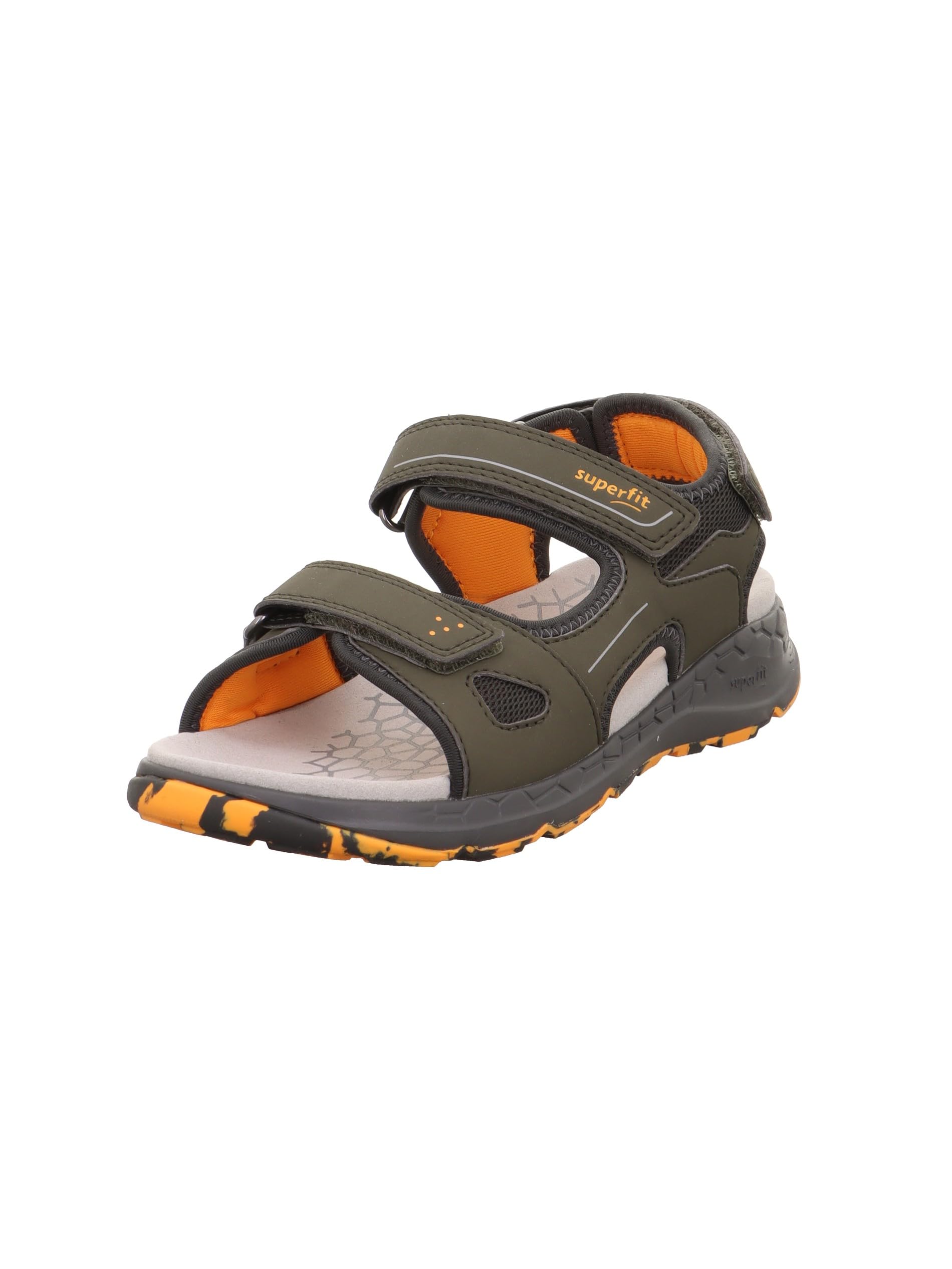 Superfit Boys Criss Cross Sandals, Green Orange 7000, 10.5 UK Child