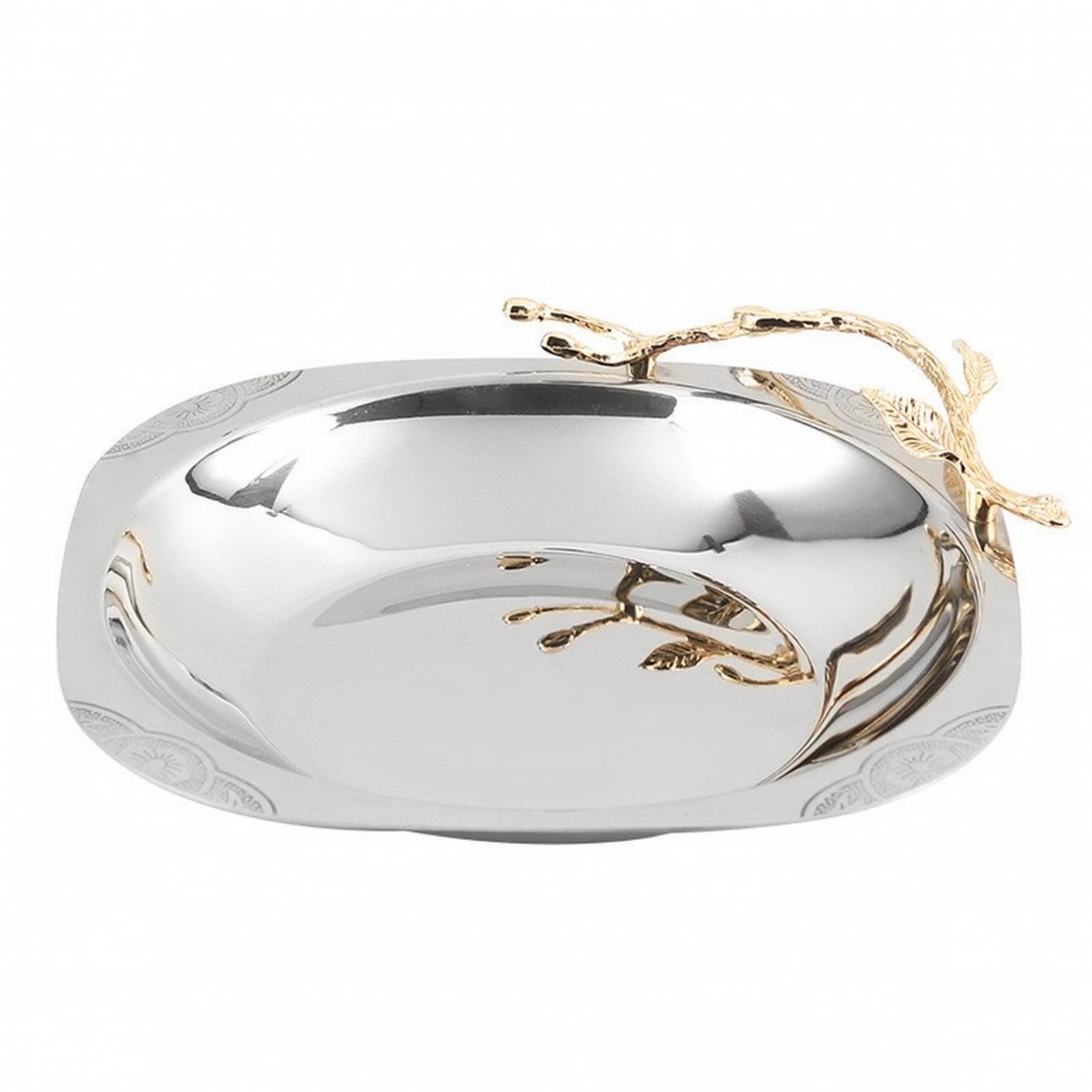 LOVIVER Bandeja Cuadrada Compacta | Esquinas Grabadas Ornamentadas, Decorativo, Vajilla, para Salón, Comedor, anfitrión