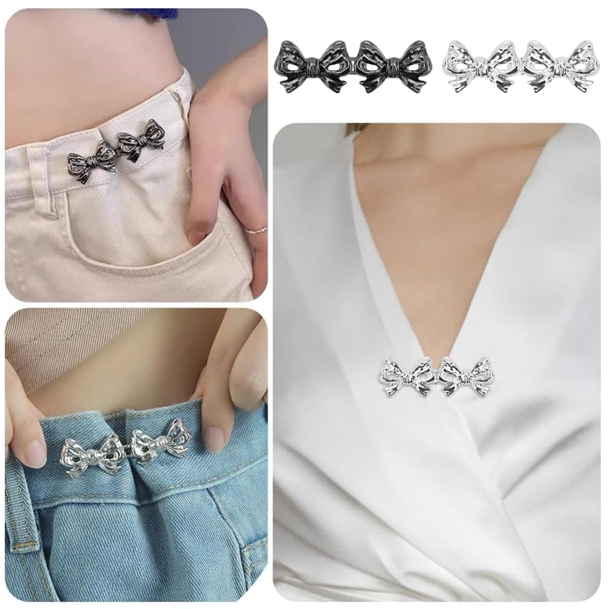 4sets Pant Waist Tightener Jean Buttons For Loose Jeans No Sew And No Tools Jeans Button Tightener Adjustable Buttons For Jeans Pants Button Tightener Instant Button Pins - Arts, Crafts & Sewing