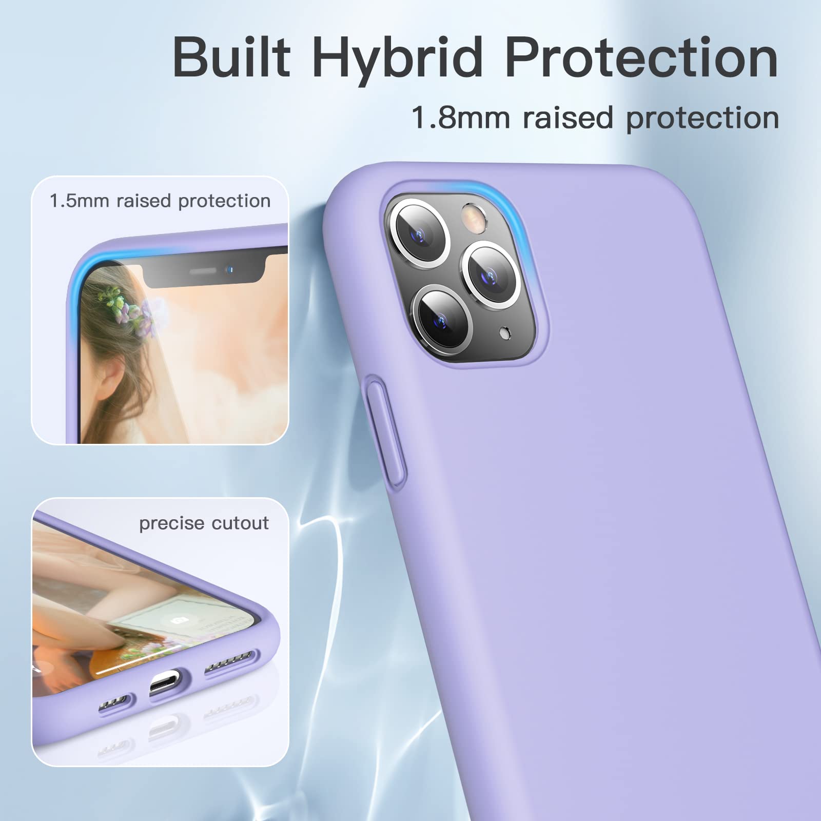 GOODVISH Cover in Silicone Morbida Compatibile con iPhone 11 Pro 5.8 '', con Fodera in Microfibra, Custodia Protettiva Antiscivolo Progettata per iPhone 11 Pro Case, Viola