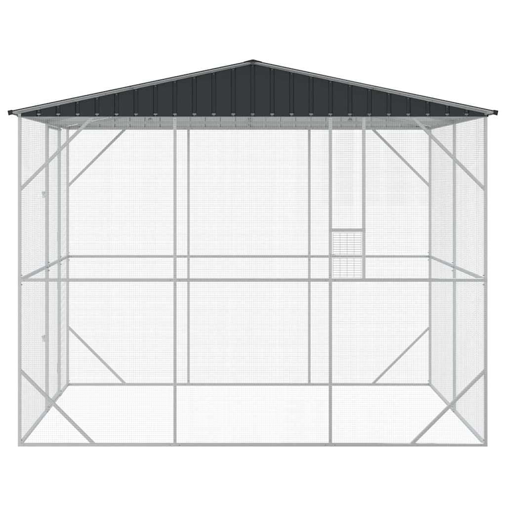 Generisch Vogelkäfig Anthrazit 227 x 310 x 247 cm Verzinkter Stahl,Tier- & Haustierbedarf,Haustierbedarf,Vogelbedarf,Vogelkäfige & -ständer-3325160