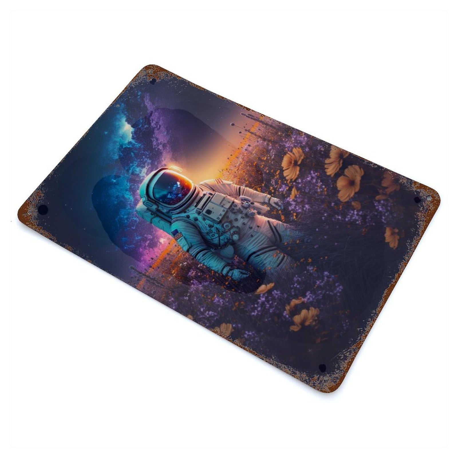 Stellar Encounters Rust Effect Tin Sign 11.8"x7.9", Ideal for Garage, Bar And Workshop Decor