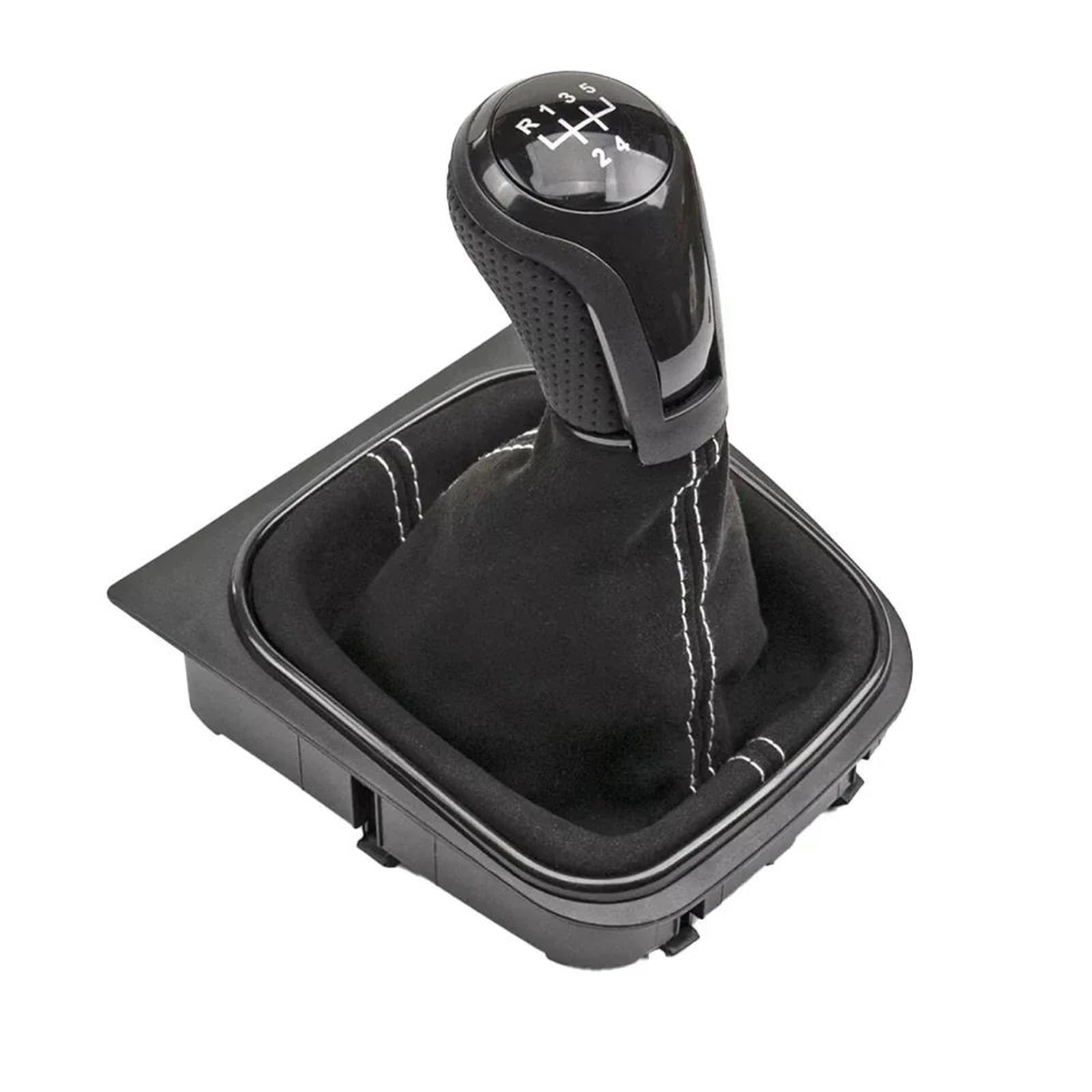 Fhuwaz 5 Speed1 Car Gear Knob For Golf 5 Mk5 6 Mk6 Jetta Mk3 Iii 137 138 - Black Shift Knob Car Speed Gear With Gaiter Boot(5 Speed1)