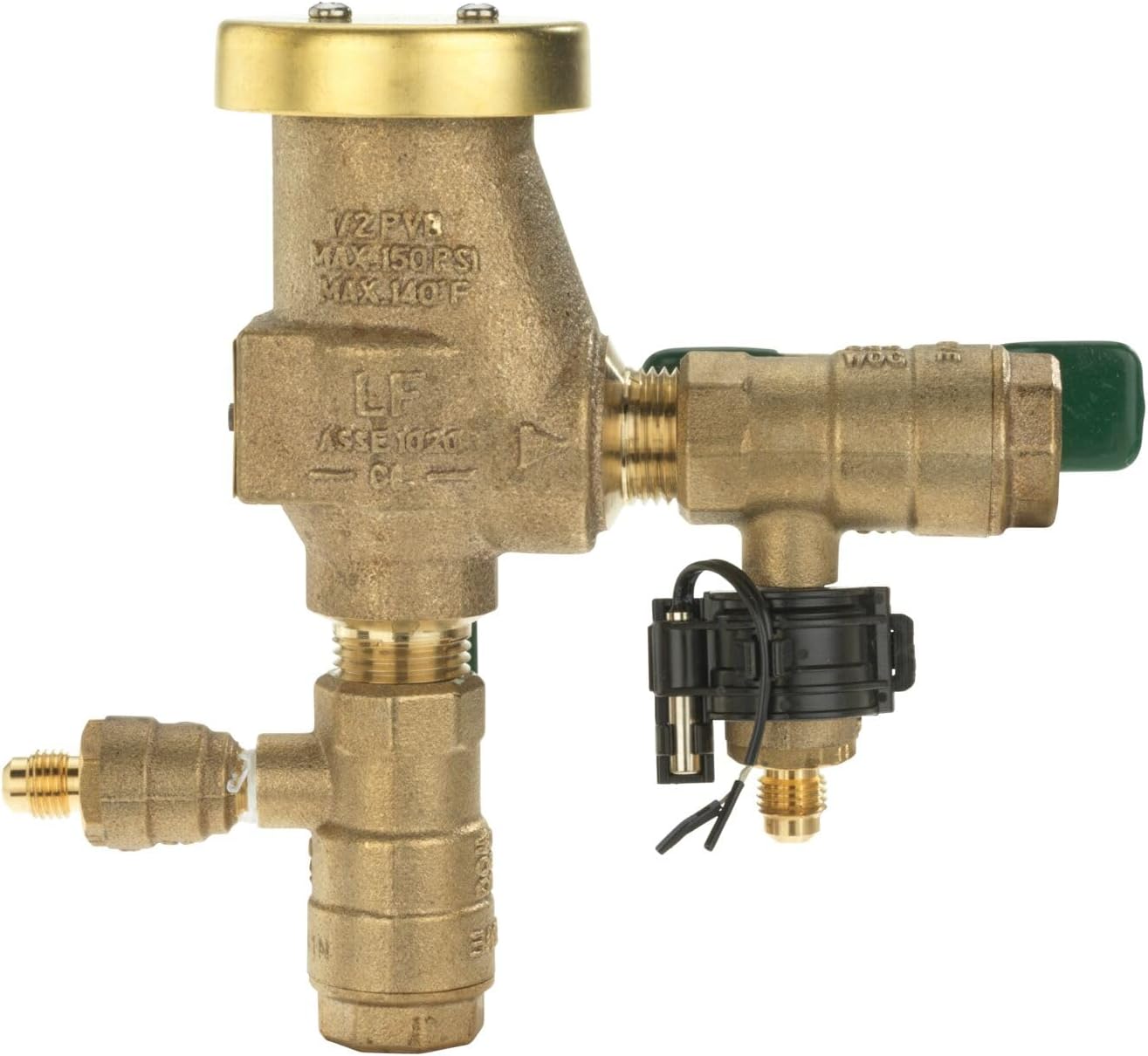 Watts 800M4-QT Series 1" Bronze Anti-Siphon Pressure Backflow Preventer, Quarter Turn Shutoff, NPT Female Inlet x NPT Female Outlet, Freeze Sensor, Lever Handles, Maximum Pressure 150 psi