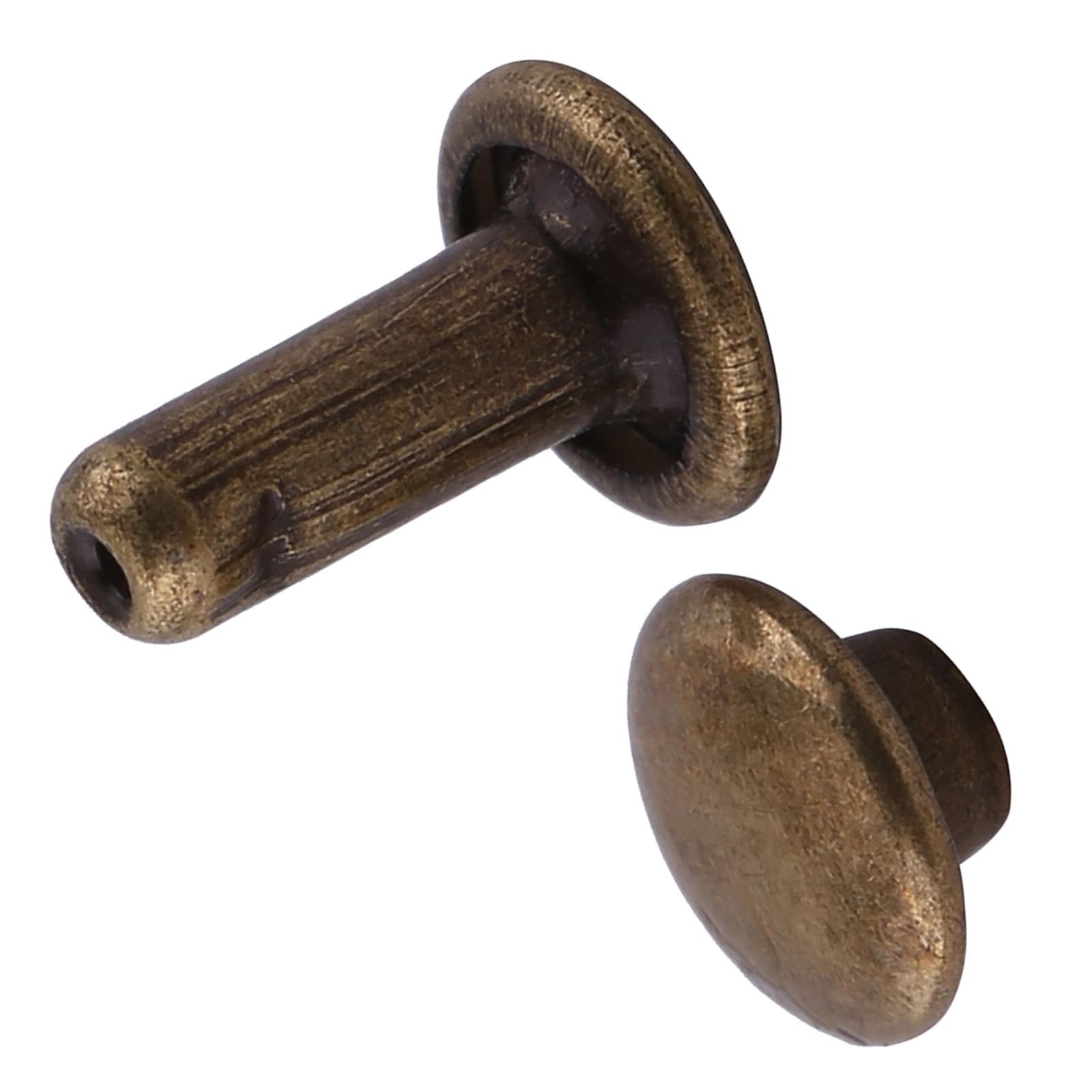 100 Piezas de Remaches de Doble Tapa, Remaches de Cuero, Tachuelas Metálicas Tubulares para Manualidades en Cuero, Reparación y Reemplazo de Ropa, Bolsos, Cinturones, 6x8 Mm