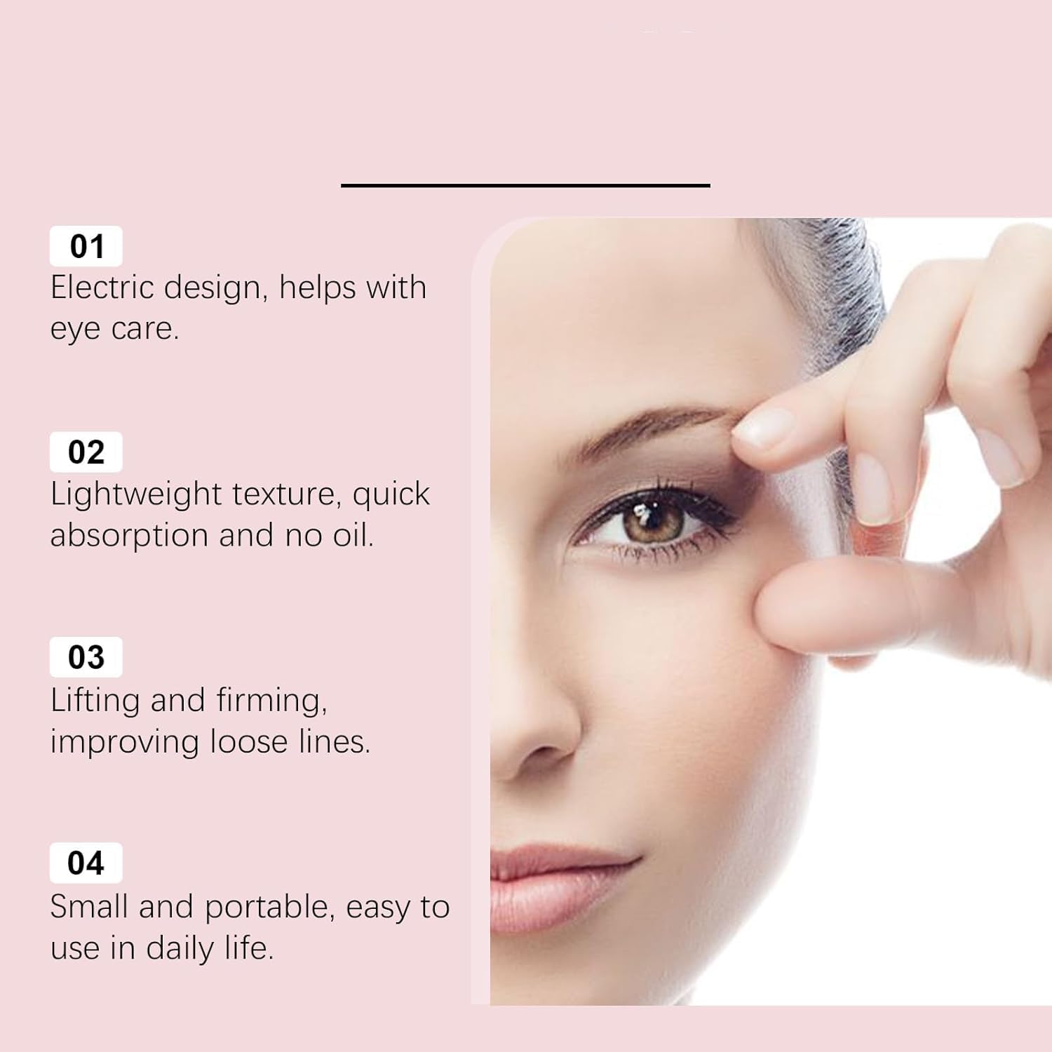 Crema de Ojos con Masaje eléctrico para ojeras, Antiarrugas, reafirmante e hidratante. Crema de polipéptidos para el Contorno de Ojos. Reafirma y suaviza Las líneas de expresión.