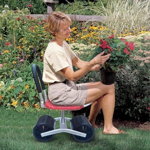 Chaise de désherbage et chariot de jardinage à roulettes robuste