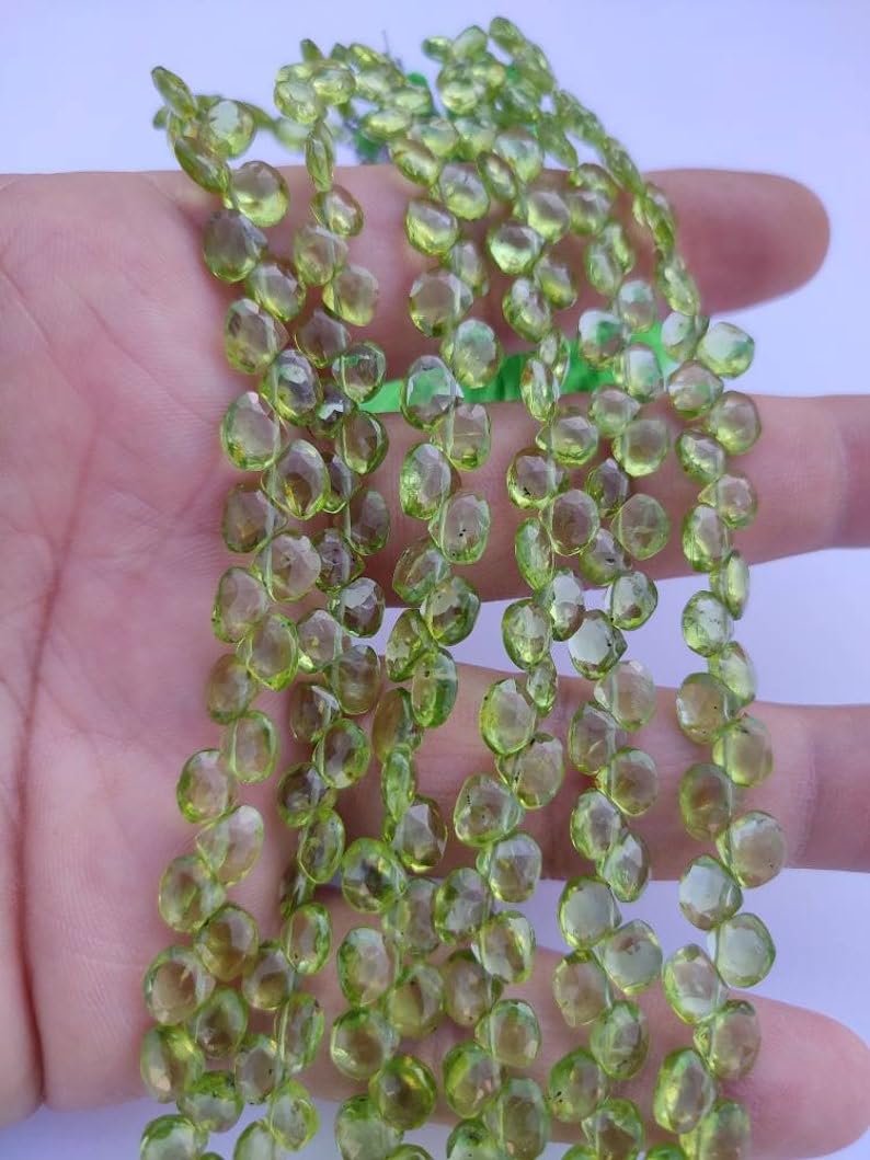 Perles en péridot naturel anti-ternissement pour fabrication de bijoux durables facettés