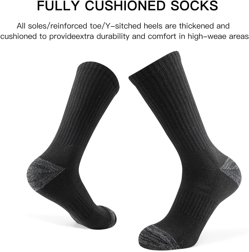 JOYNÉE 8 Pairs Mens Crew Cushion Socks Work Athletic Running Socks Casual Breathable Socks for Men,Sock Size:10-13 - Image 7