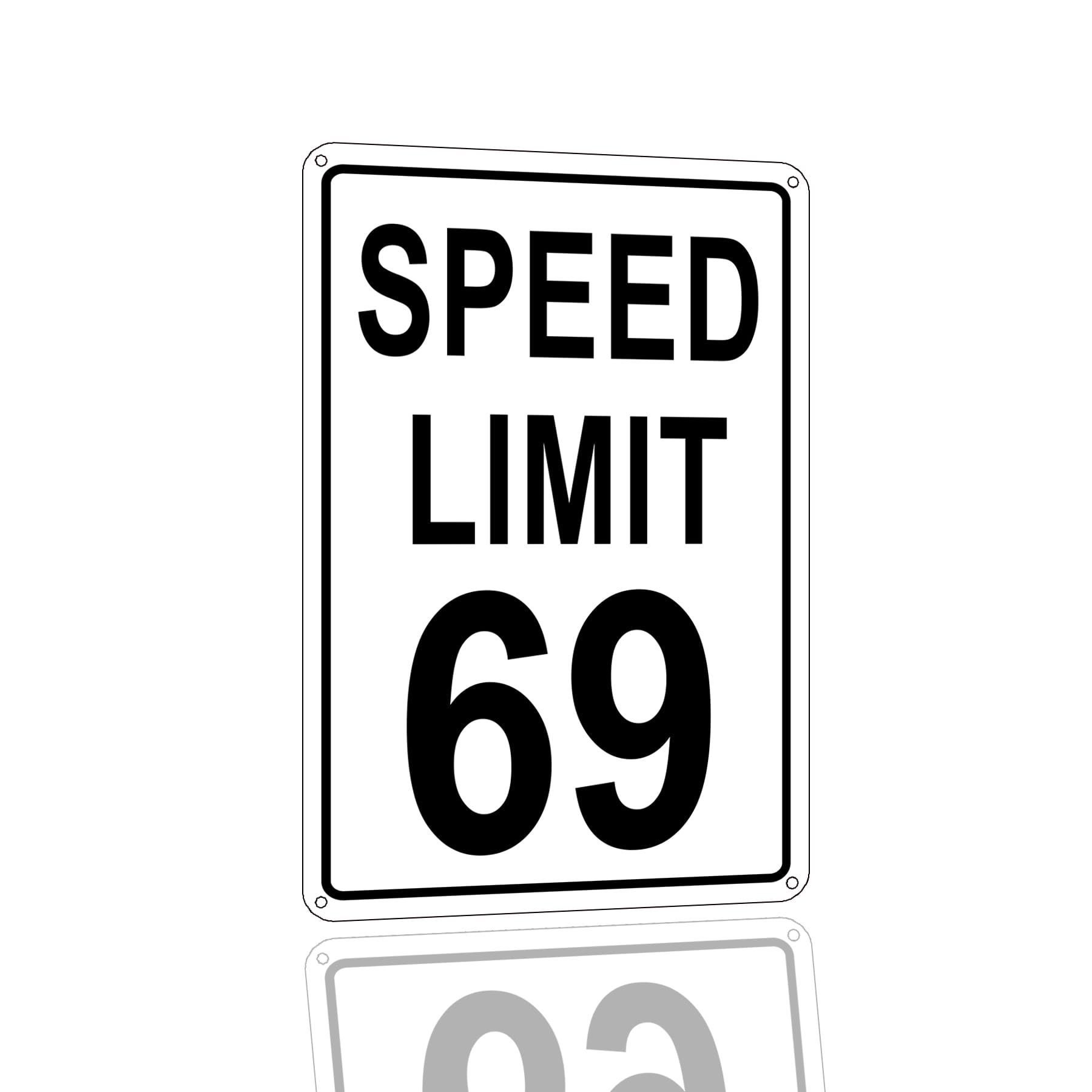 Speed Limit 69 Tin Sign Metal Decorative Plaques Funny Street Tin Signs For Bedroom Vintage Sign For Garage Man Cave Bar White 8 X 12 Inch