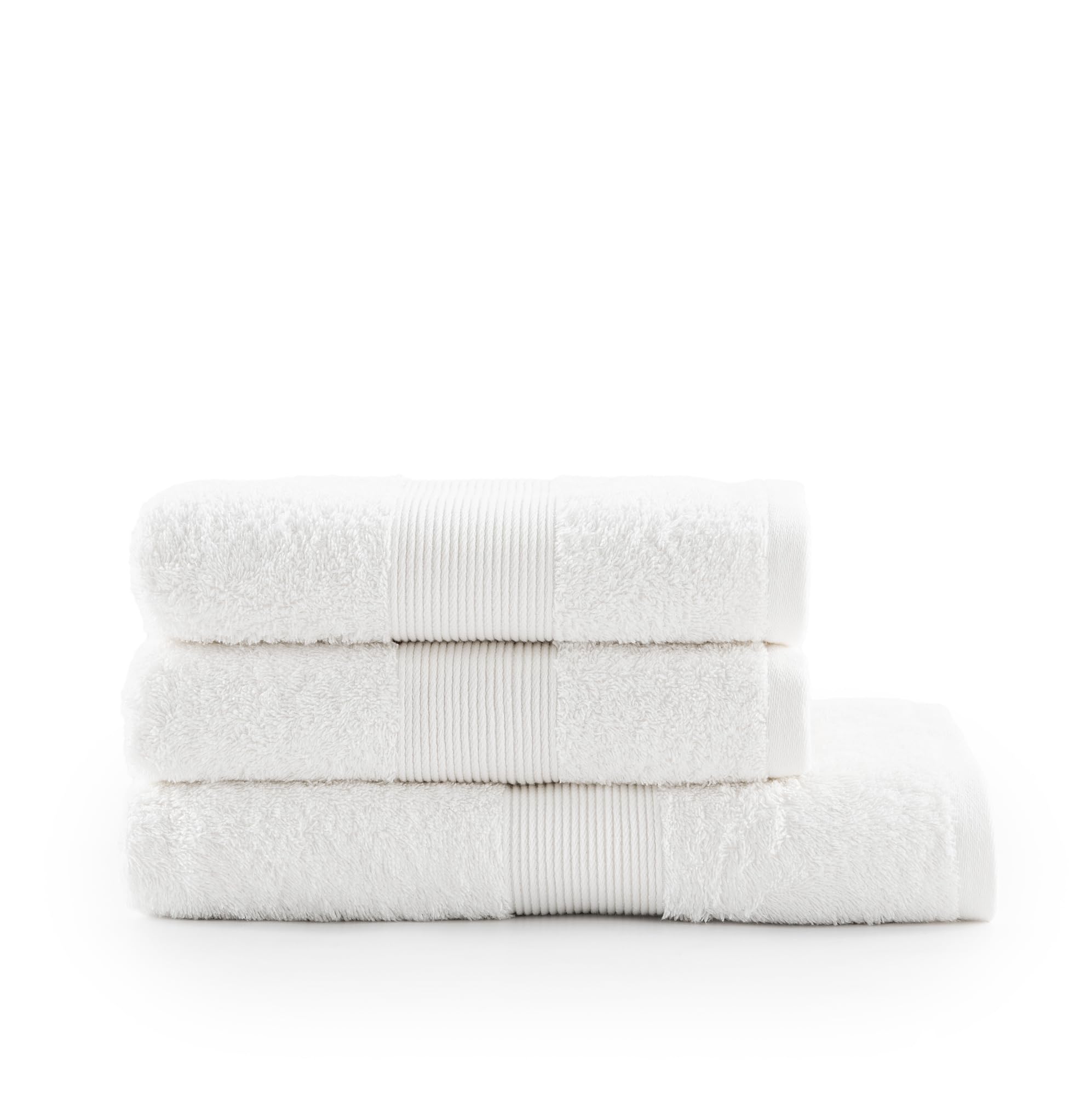 Jalla White Bath Towel Set, 1+1, 100% Cotton, 430Gsm, 50 X 100 Cm,
