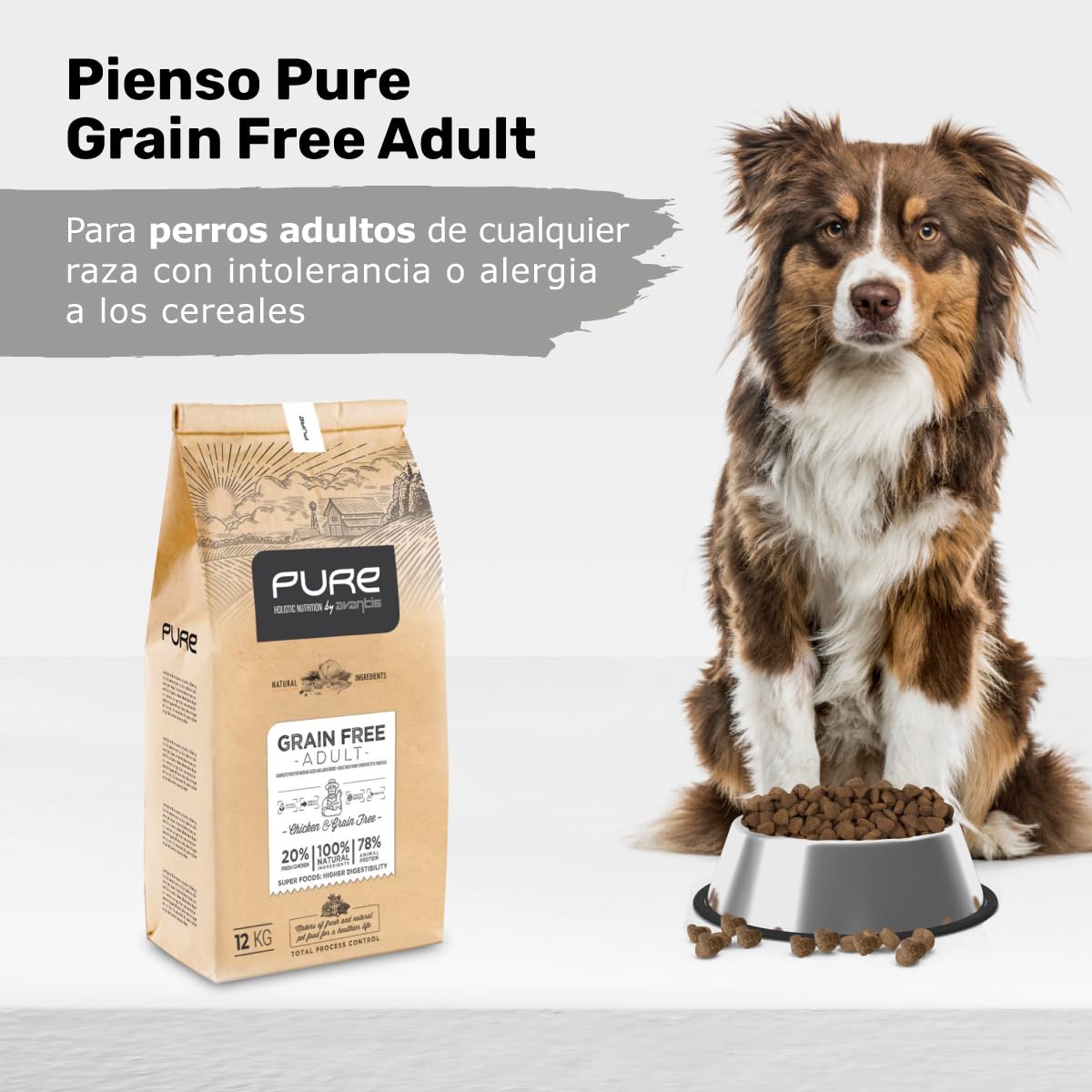 Pure Grain Free Country Chicken 12 kg – Pienso Holístico con Carne Fresca Sin Cereales – Perros Adultos – Alta Digestibilidad