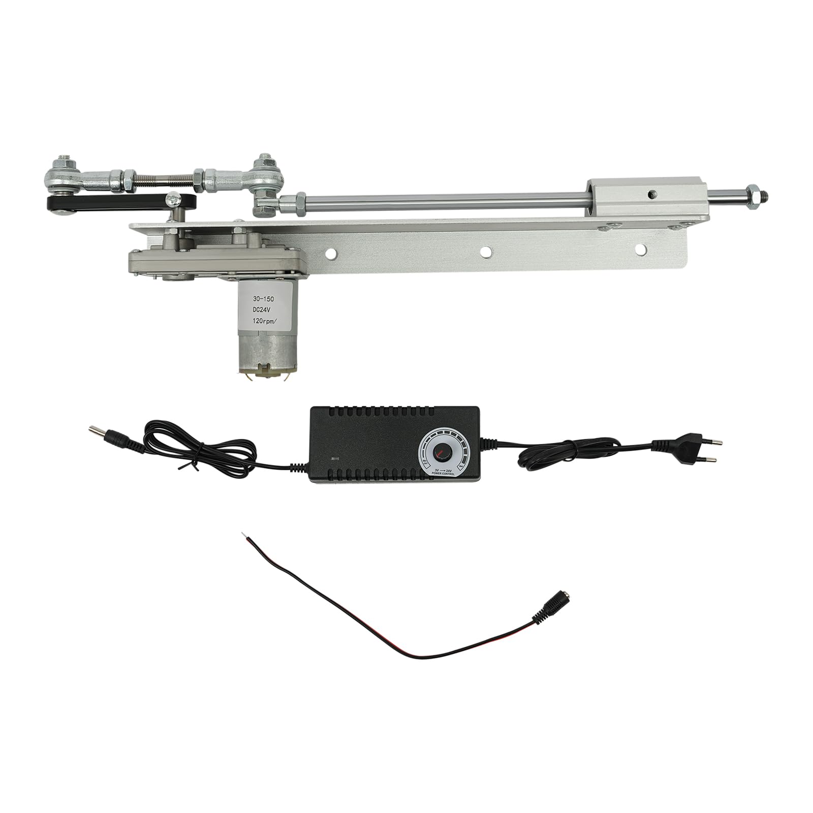 Hubkolben Linearaktuator, DC 24V 120RPM Elektromotor Linearantrieb, Getriebe Einstellbarer Teleskop DIY Motor mit Drehzahlregler Hub 3-15cm