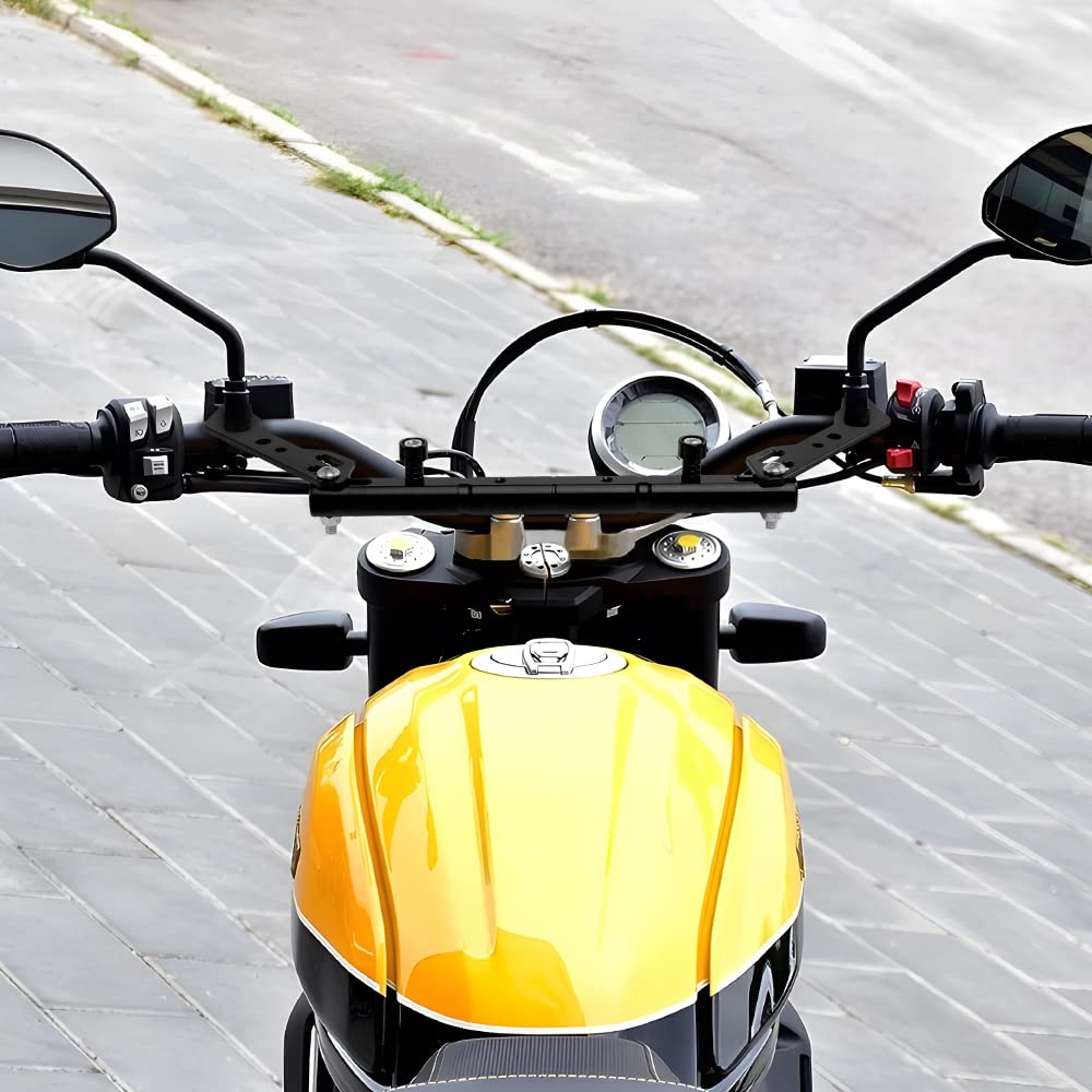 Barre d'équilibre de Moto pour siège de Miroir de Moto pôle d'extension Multifonctionnel Guidon de Moto Barre transversale (Le Noir)