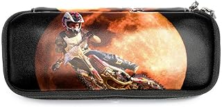 Astuccio per Matite Motocross 18 Sacchetto Della Matita Porta Cartoleria Borsa Cosmetica Depositario Organizzatore con Doppia Cerniera per Studenti 19x7.5x3.8cm