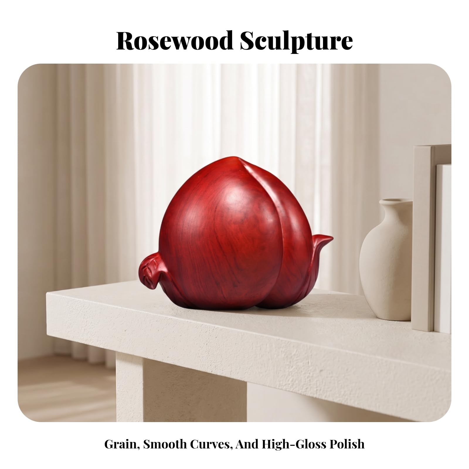 rockible Décoration Table En Bois | Ornement En Bois Rose, Texturé, Sculpture Autoportante, pr lon, Bureau, Entrée, Amateurs D'artinat, Bois, 16CM