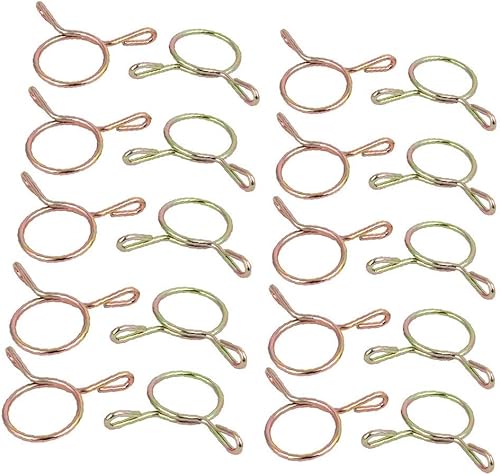 X-DREE 20 Pcs 14mm Fuel Line Hose Tubing Spring Clip Clamp for Motorcycle Scooter ATV(20 piezas 14 mm línea de combustible manguera manguera pinza