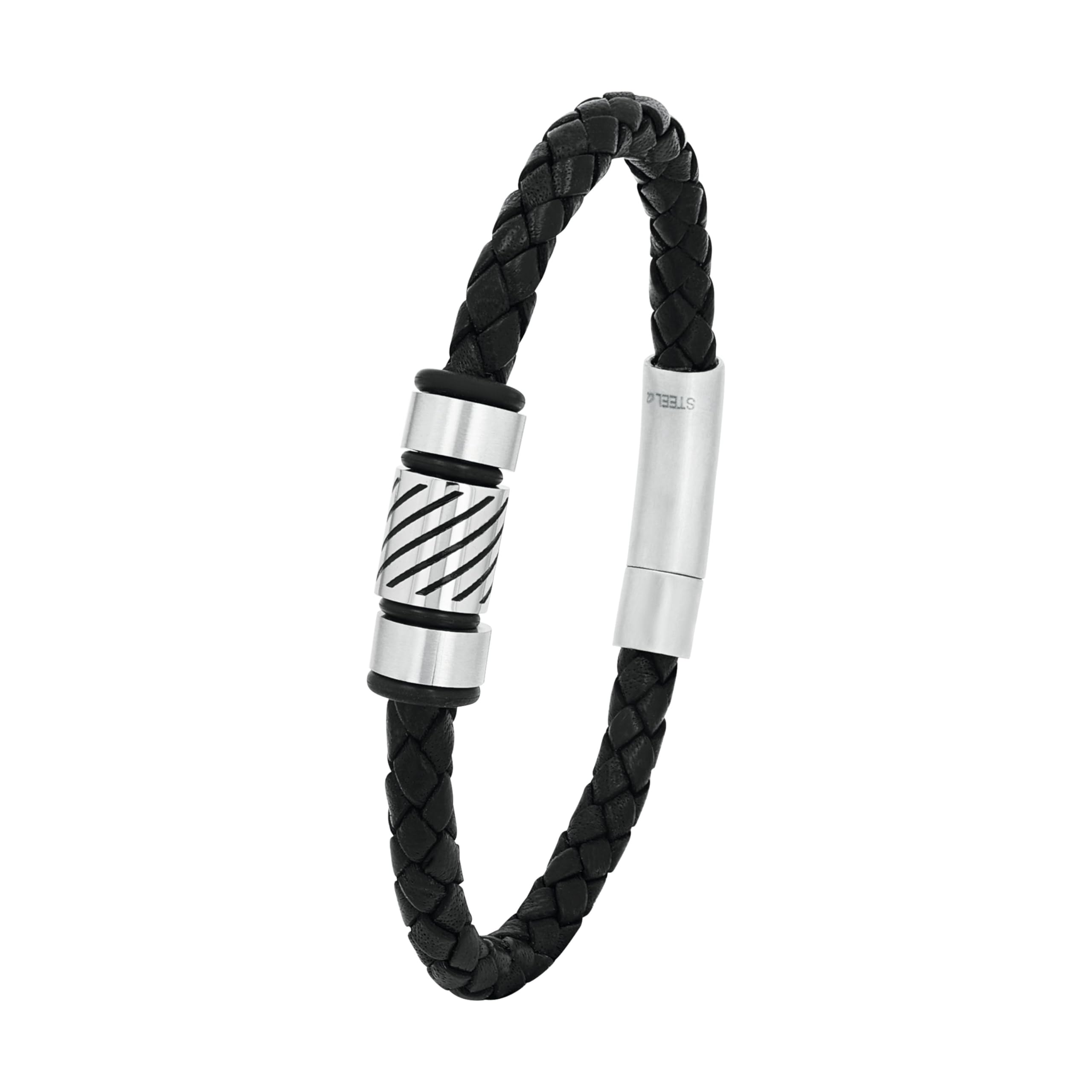 Amor Armband 925 Sterling Silber Herren Armschmuck, Leder, Silber, Kommt in Schmuck Geschenk Box